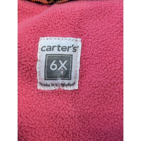 Girls Size 6X Puffer Vest Brown Leopard Print Pockets Pink Snaps Fleece Lined - Picture 3 of 4